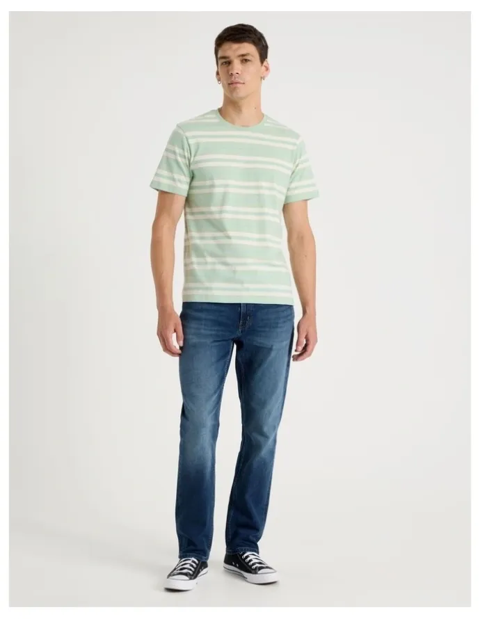 Grab Crew Neck Stripe T-Shirt in Sage