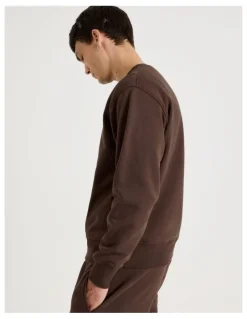 Grab Crew Neck Sweat Top in Brown