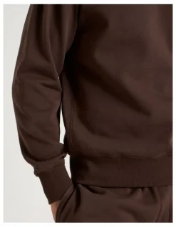 Grab Crew Neck Sweat Top in Brown
