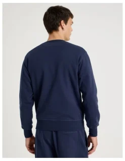 Grab Crew Neck Sweat Top in Navy
