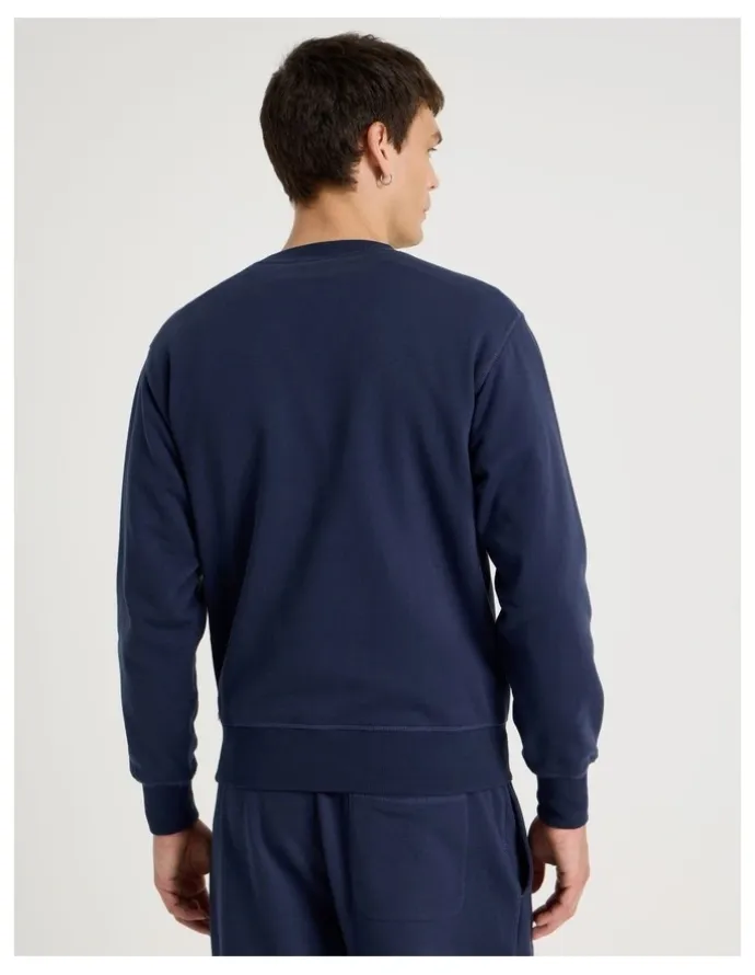 Grab Crew Neck Sweat Top in Navy