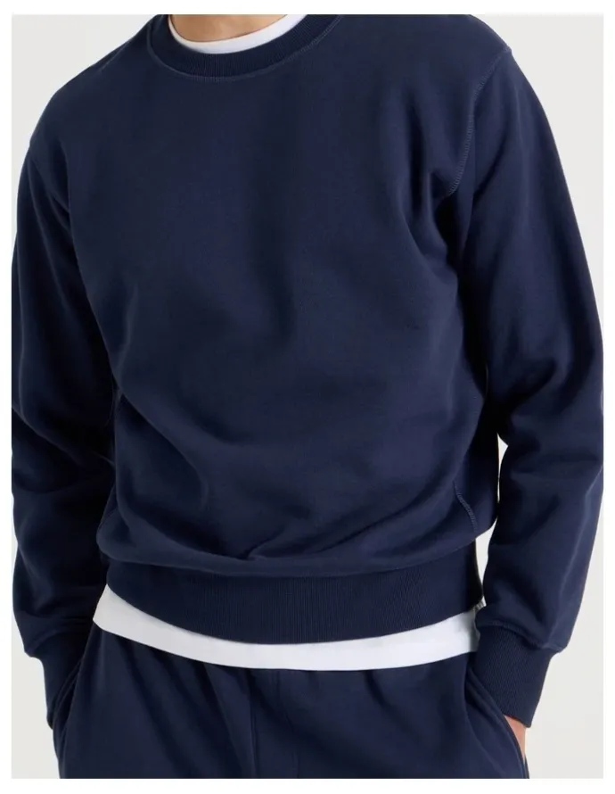 Grab Crew Neck Sweat Top in Navy