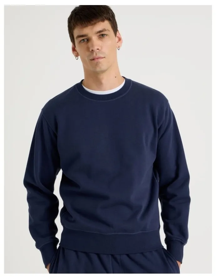 Grab Crew Neck Sweat Top in Navy