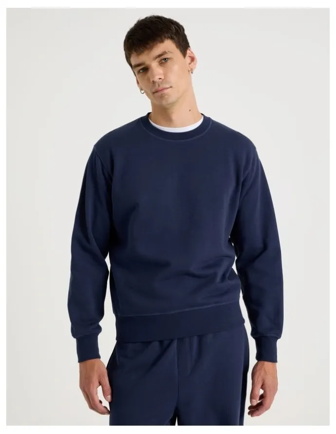Grab Crew Neck Sweat Top in Navy