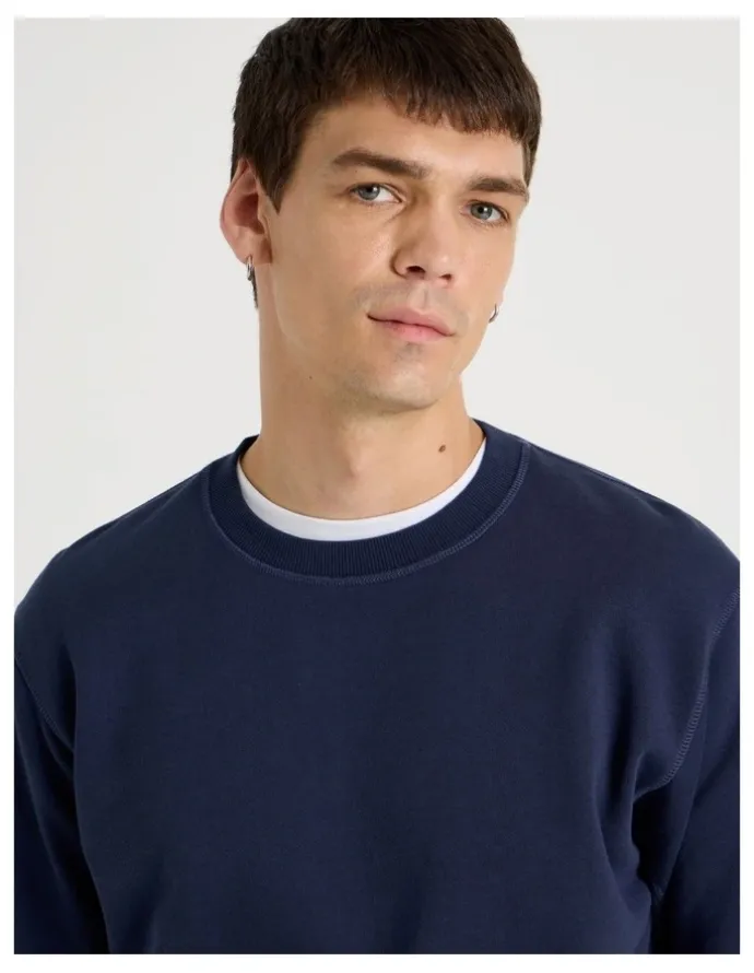 Grab Crew Neck Sweat Top in Navy