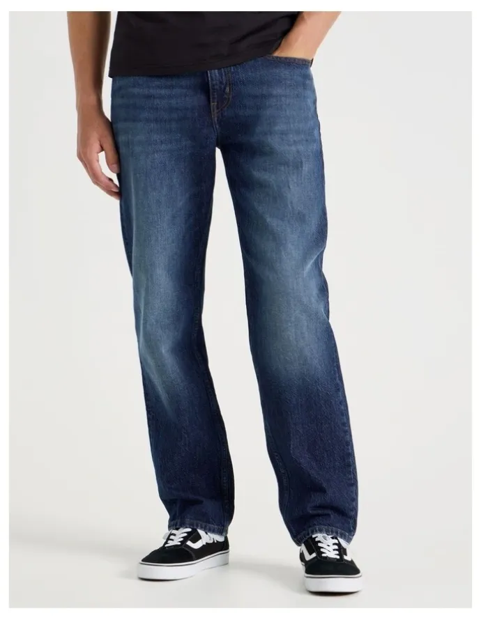 Grab Long Regular Straight Performance Jeans in Dark Denim