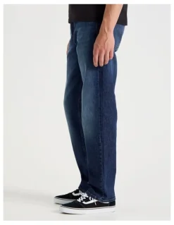Grab Long Regular Straight Performance Jeans in Dark Denim