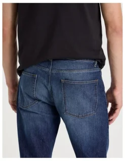 Grab Long Regular Straight Performance Jeans in Dark Denim