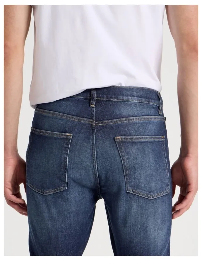 Grab Long Skinny At Waist Tinted Jeans in Dark Denim