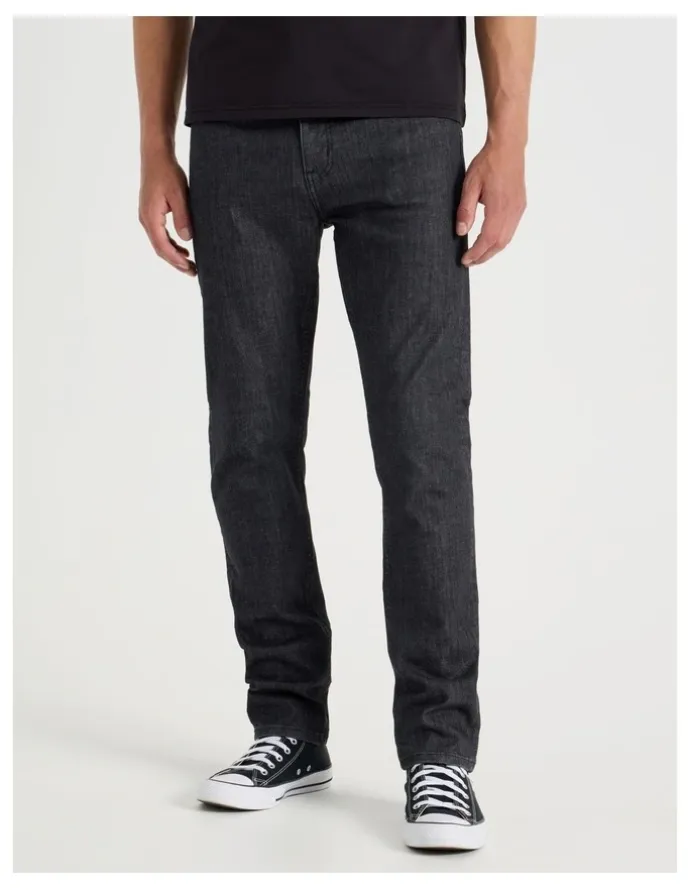 Grab Long Slim Tapered Jeans in Black