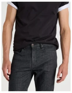 Grab Long Slim Tapered Jeans in Black