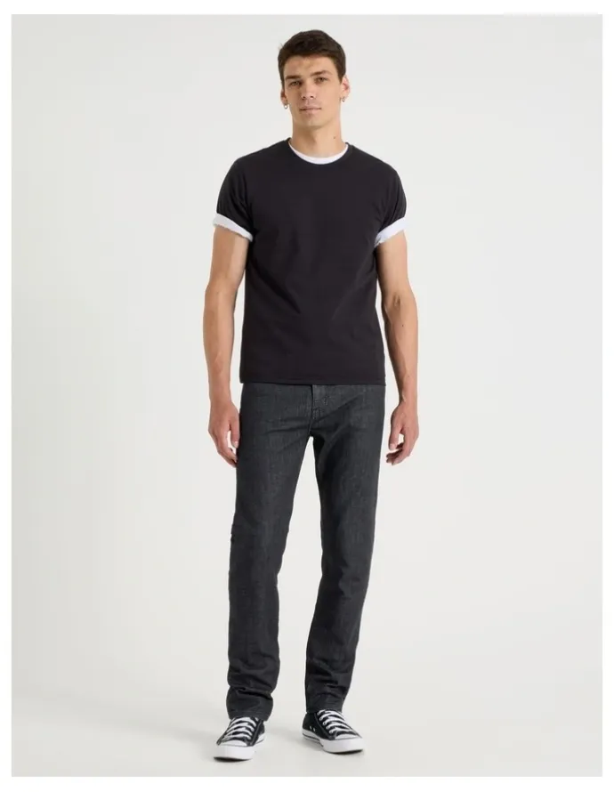 Grab Long Slim Tapered Jeans in Black