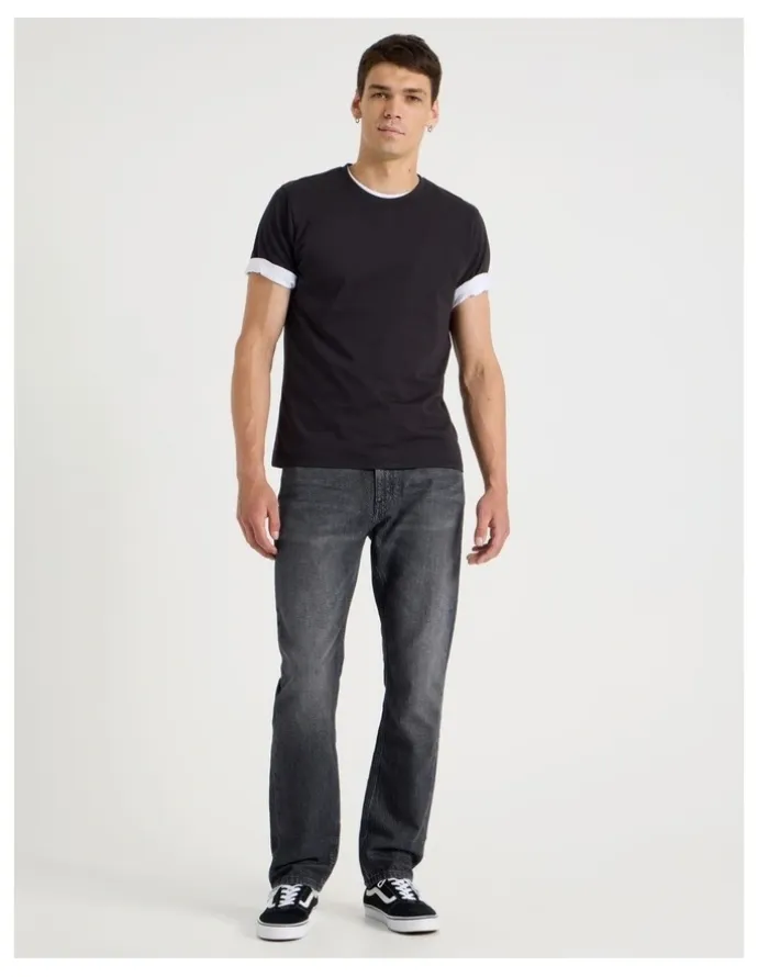 GRAB Long Straight At Waist Performance Jeans in Charcoal