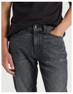 GRAB Long Straight At Waist Performance Jeans in Charcoal