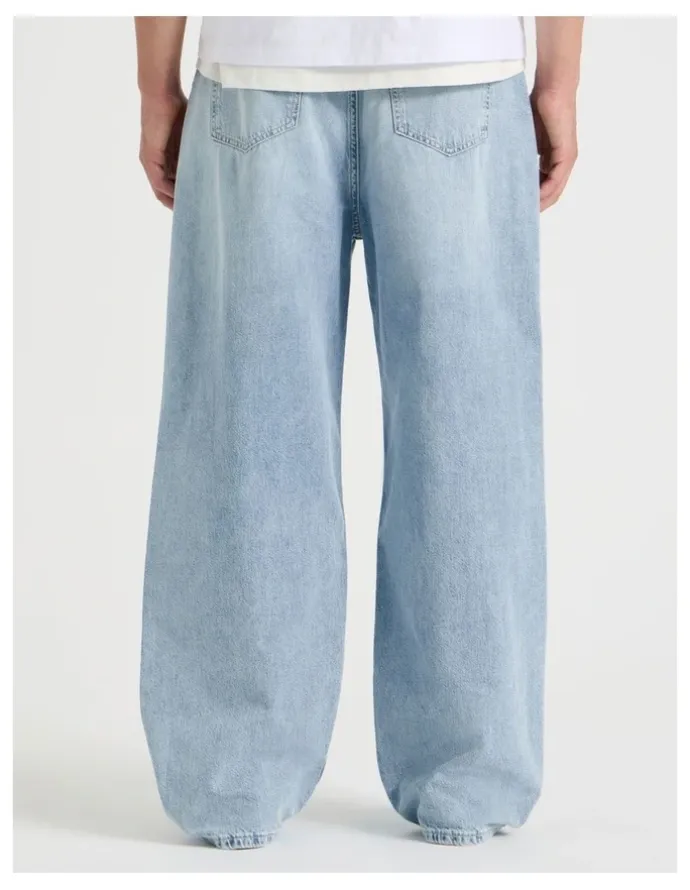 Grab Loose Baggy Destroyed Jeans in Brt Blue
