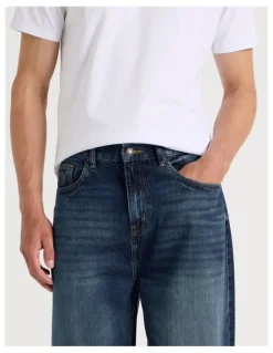 Grab Loose Baggy Jeans in Dark Denim