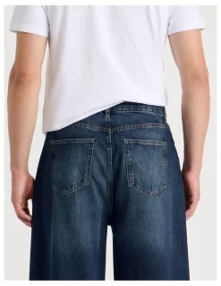 Grab Loose Baggy Jeans in Dark Denim