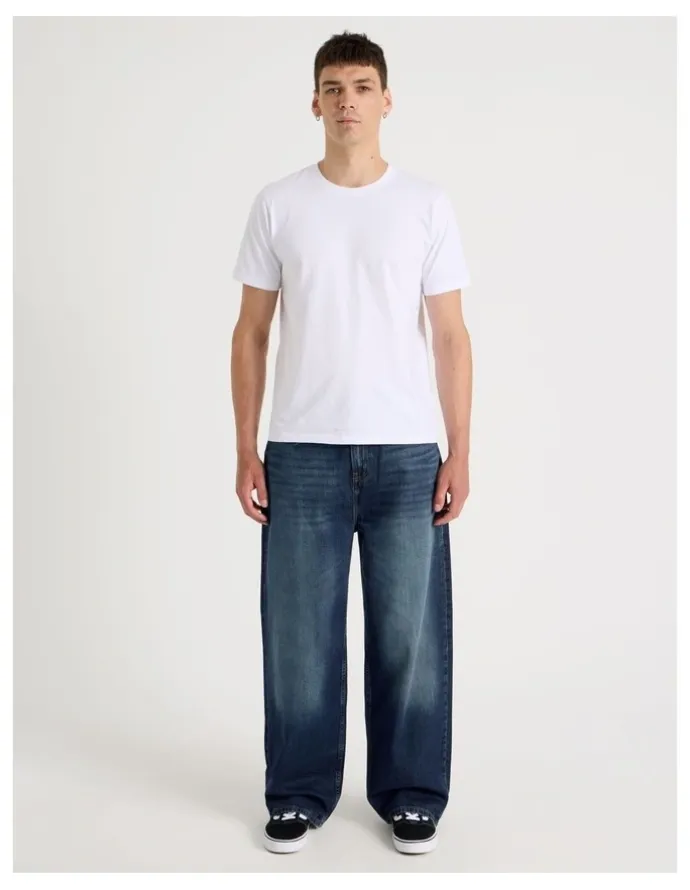 Grab Loose Baggy Jeans in Dark Denim