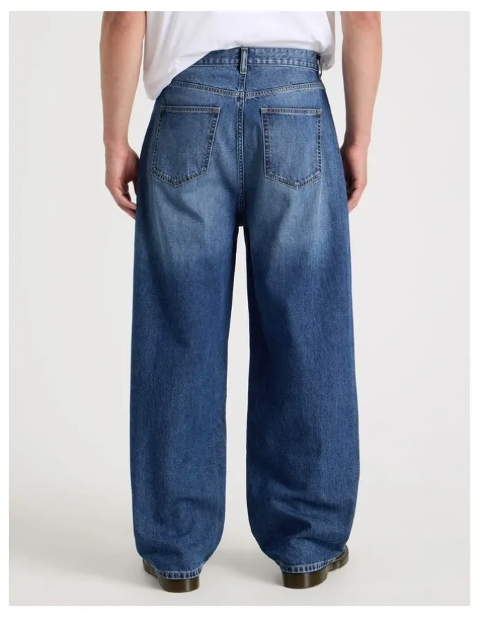 Grab Loose Baggy Jeans in Mid Blues