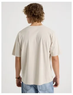 Grab Loose Fit Crew Neck Graphic T-Shirt in Bone