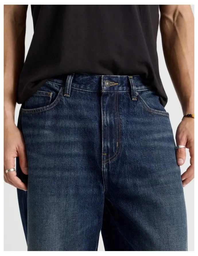 GRAB Loose Wide Leg Jeans in Dark Denim