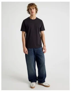 GRAB Loose Wide Leg Jeans in Dark Denim