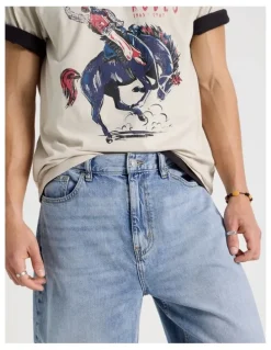 Grab Loose Wide Leg Jeans in Light Blue