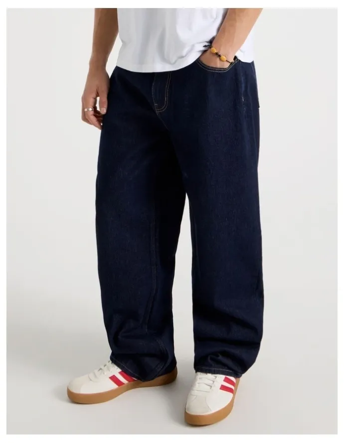 Grab Loose Wide Leg Jeans in Rinse