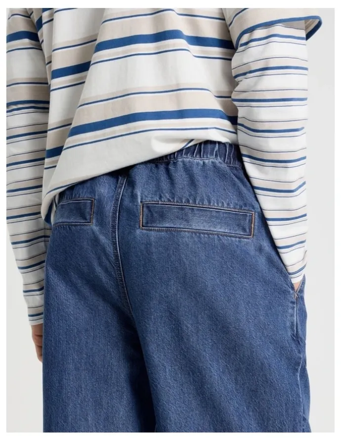 Grab Lyocell Blend Elastic Waist Jeans in Bright Blue