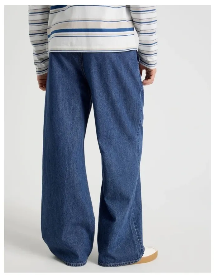 Grab Lyocell Blend Elastic Waist Jeans in Bright Blue