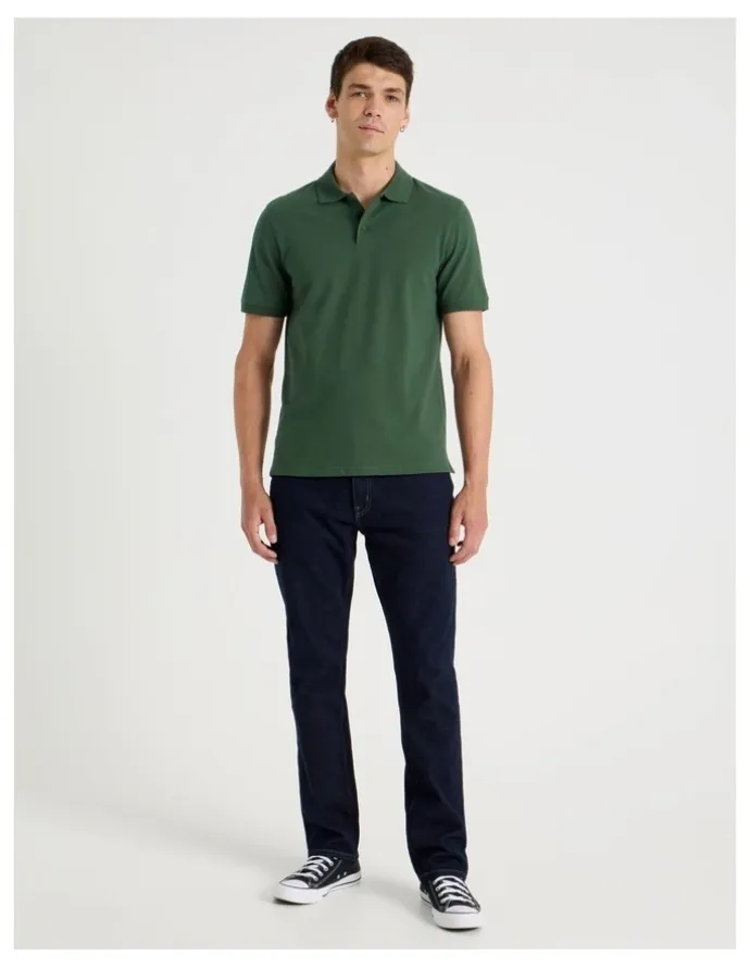 Grab Pique Polo in Dark Green