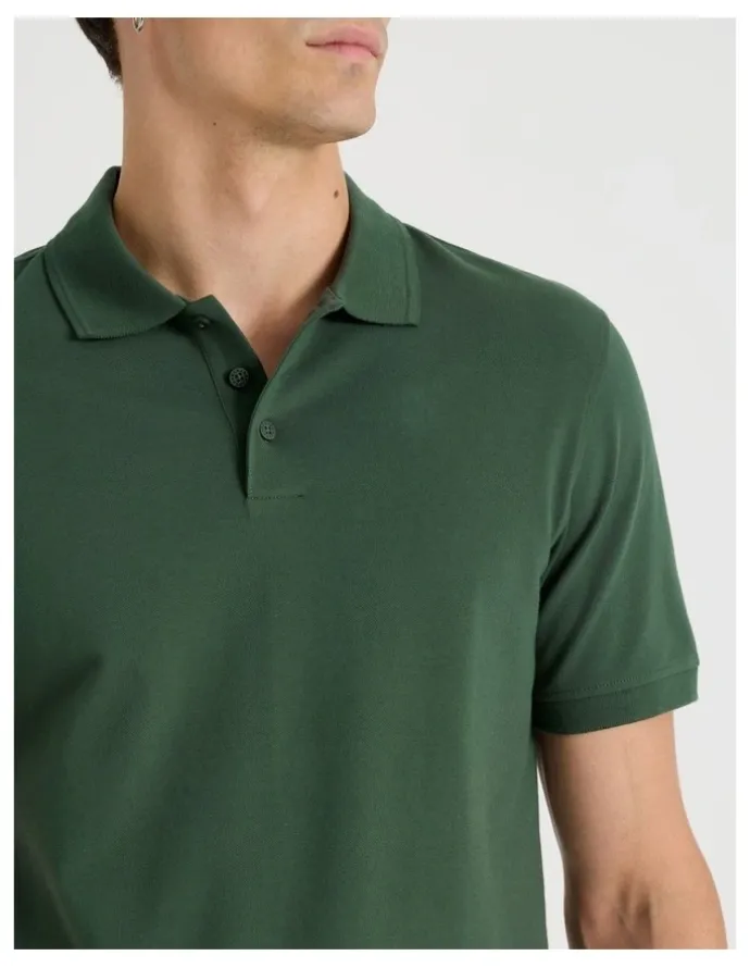 Grab Pique Polo in Dark Green