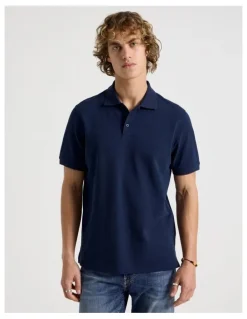 Grab Pique Polo in Navy