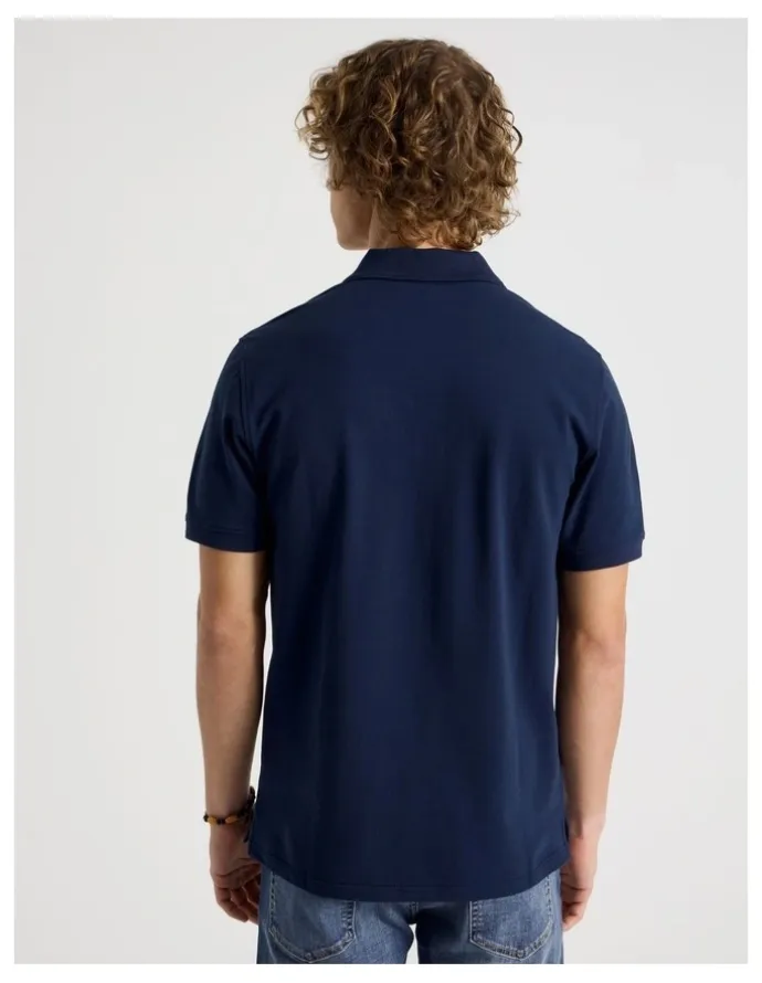 Grab Pique Polo in Navy