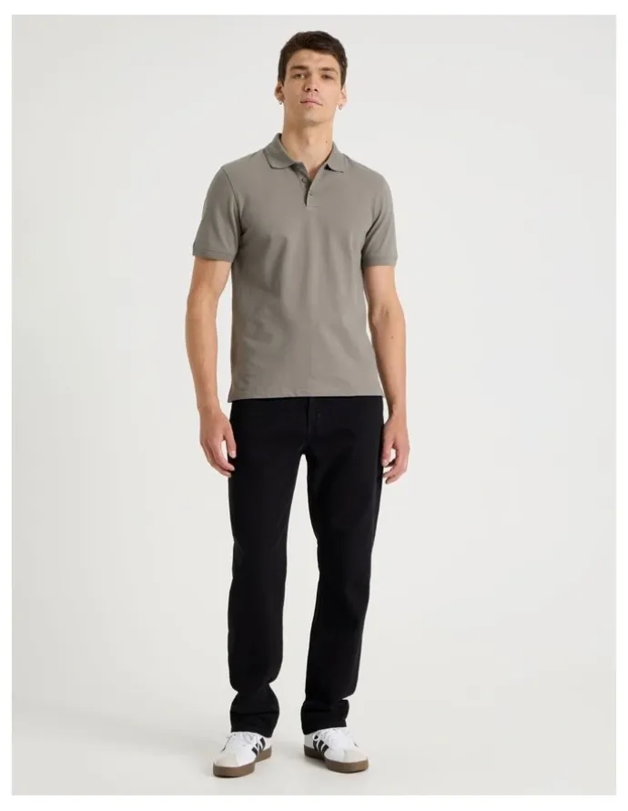 Grab Pique Polo in Stone