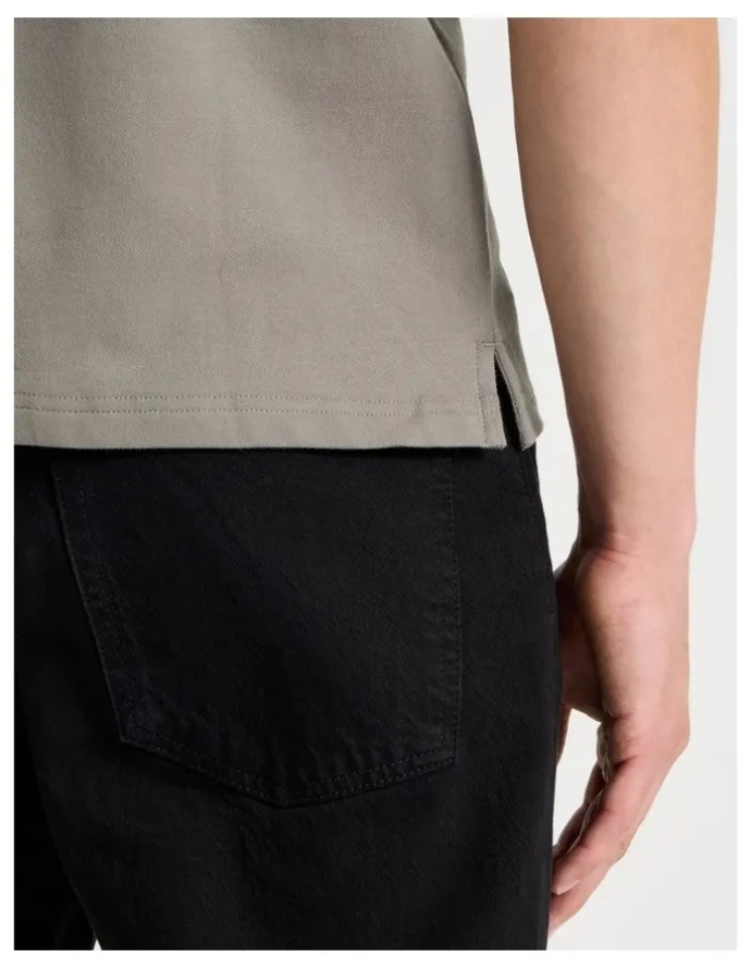 Grab Pique Polo in Stone