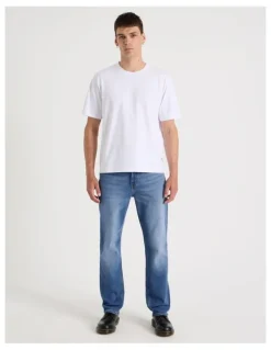 Grab Regular Straight Jeans in Mid Blues