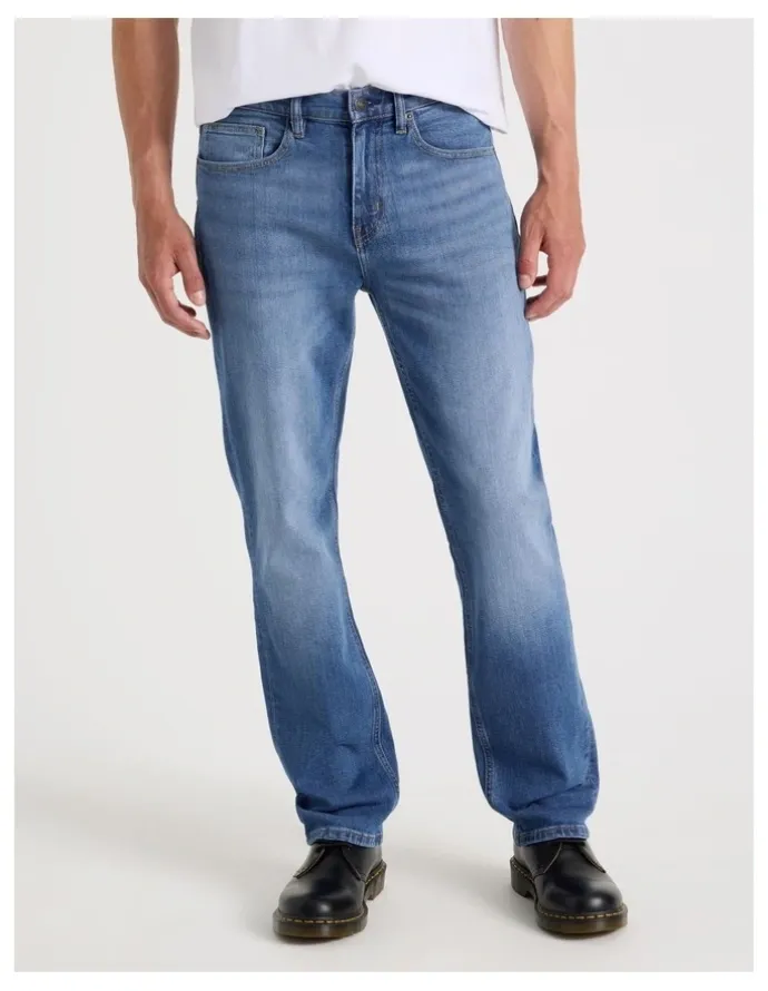 Grab Regular Straight Jeans in Mid Blues