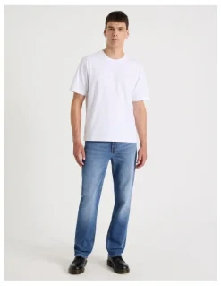Grab Regular Straight Jeans in Mid Blues