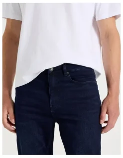 Grab Regular Tapered Knit Jeans in Dark Denim