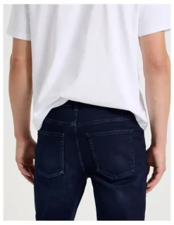 Grab Regular Tapered Knit Jeans in Dark Denim