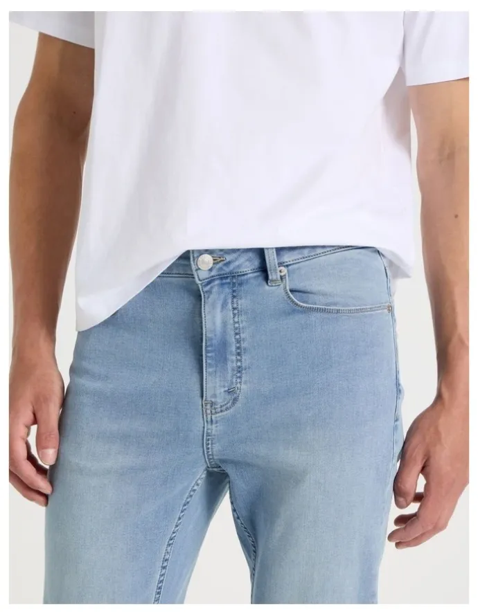 Grab Regular Tapered Knit Jeans in Light Blue
