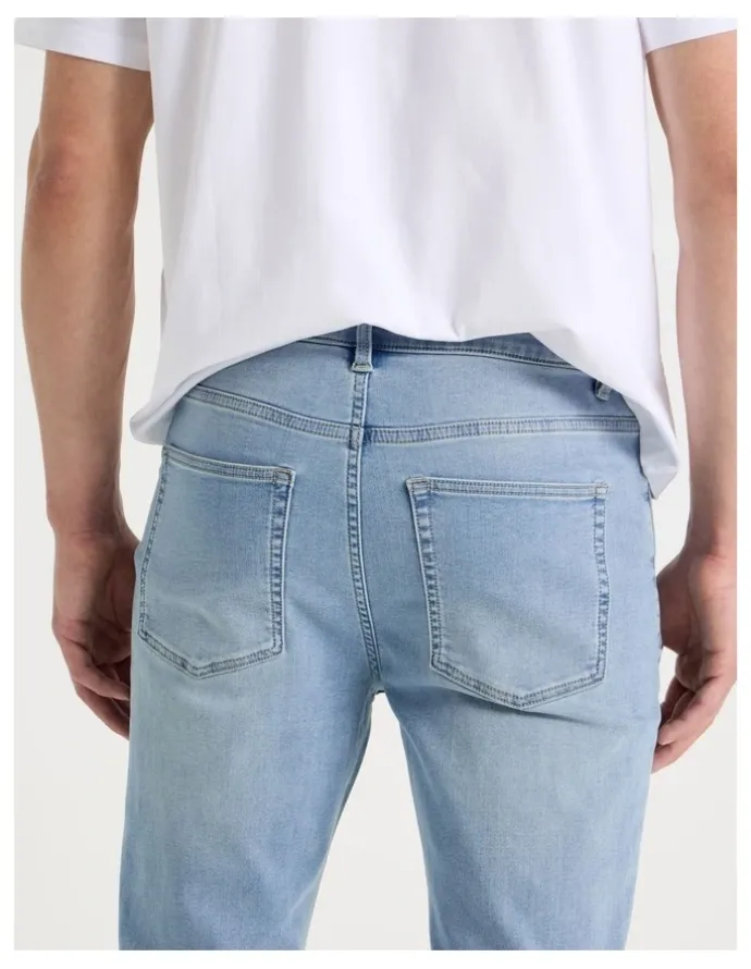 Grab Regular Tapered Knit Jeans in Light Blue