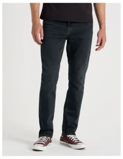 Grab Regular Tapered Overdye Jeans in Brown