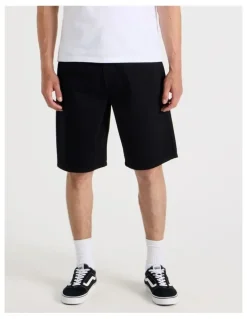 Grab Relaxed Denim Shorts in Black