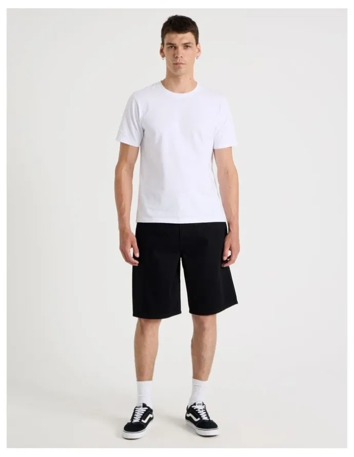 Grab Relaxed Denim Shorts in Black