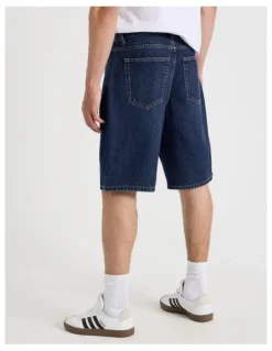 Grab Relaxed Denim Shorts in Dark Denim