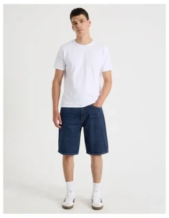Grab Relaxed Denim Shorts in Dark Denim