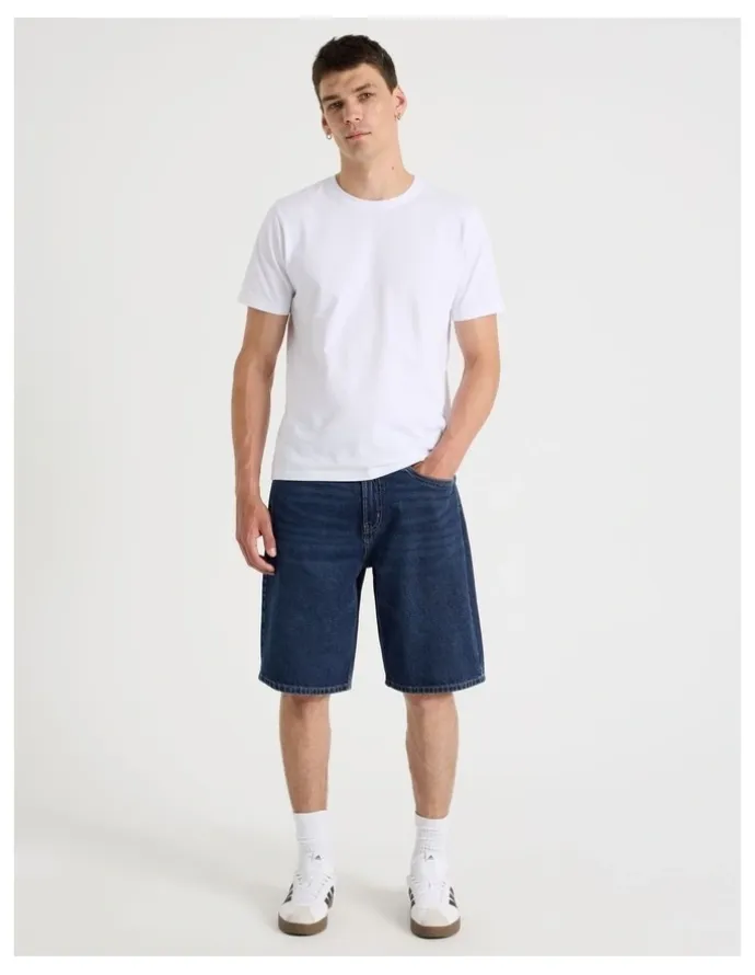Grab Relaxed Denim Shorts in Dark Denim