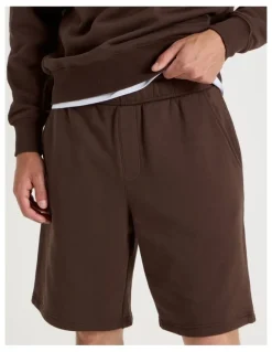 Grab Relaxed Sweat Short in Brown